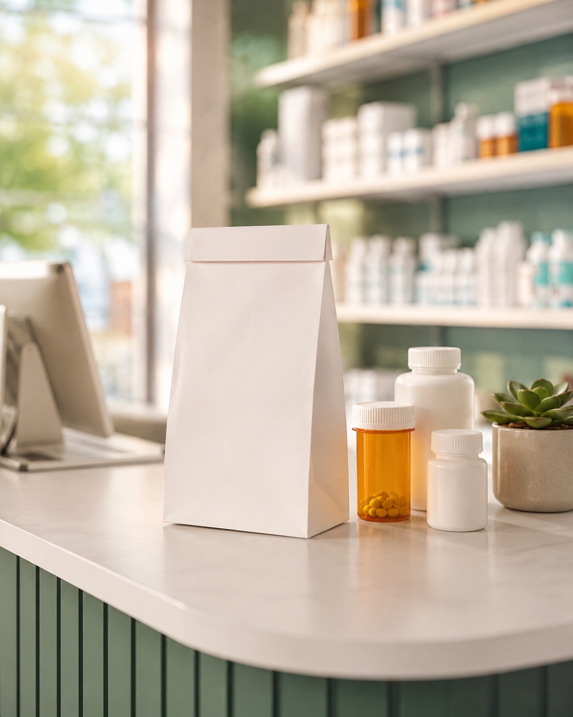 A prescription being refilled at a California pharmacy